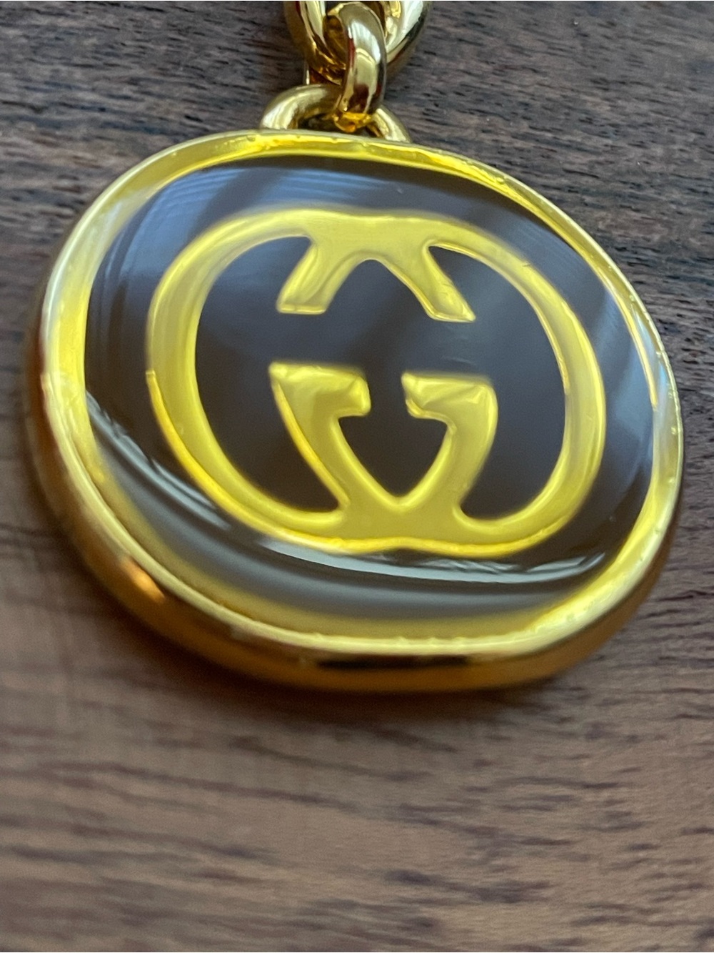 GUCCI Vintage Marina Interlocking G Gold Tone Bag Charm/Keychain w/Box - Picture 7 of 11